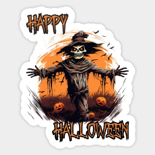 Spooky Scarecrow Happy Halloween Sticker